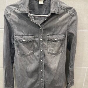 H&M Charcoal Button-Up Shirt